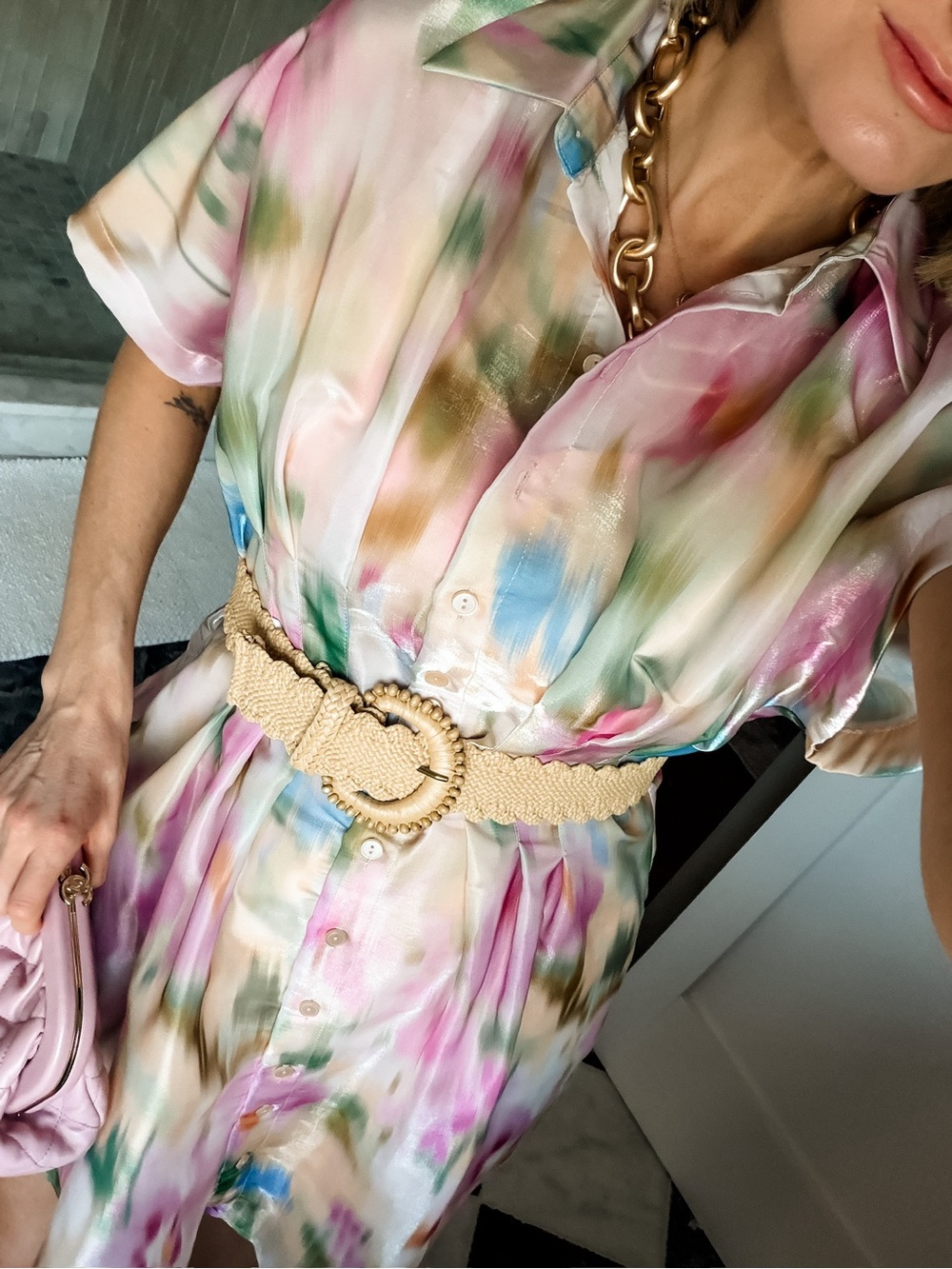 Anthropologie Organza Mini Shirt Dress by Exquise